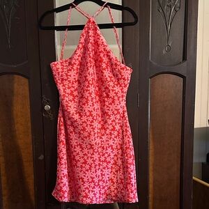 Cotton Candy Pink Floral Mini Dress